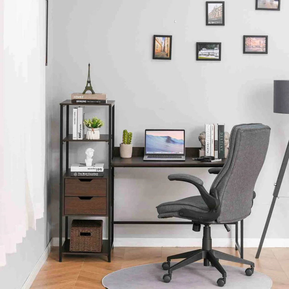 VENTITAS HOME - Escritorio Industrial Milán con Repisas Ventitas Perú Color Gales