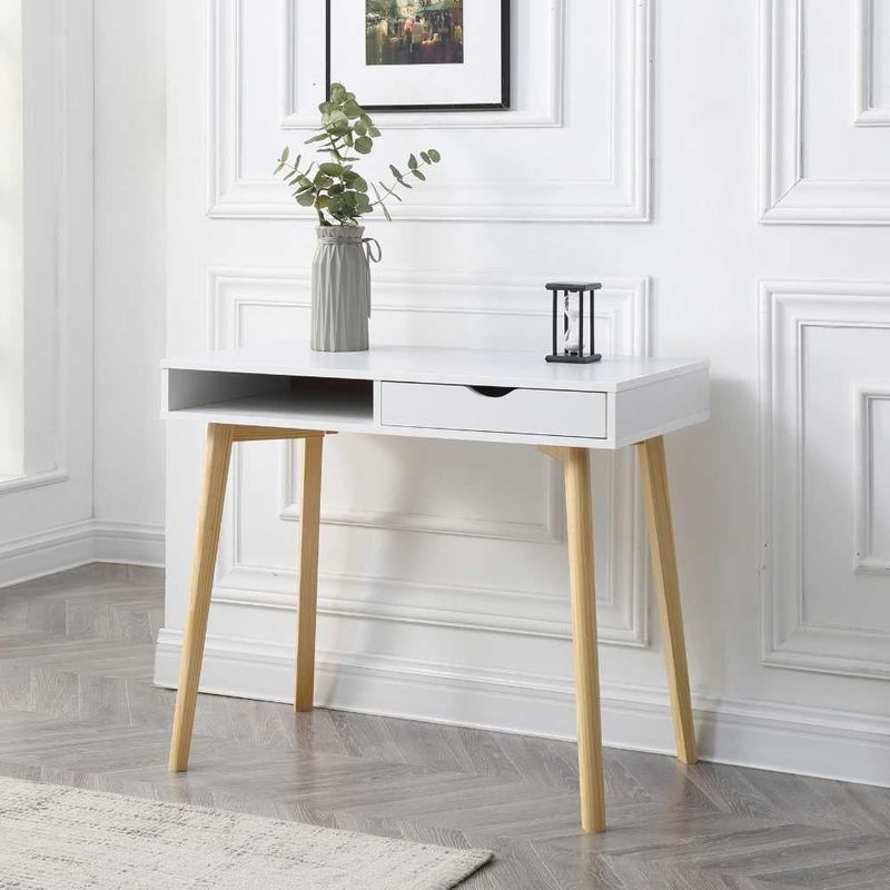 VENTITAS HOME - Escritorio Vintage Luna 1 Cajón Ventitas Home Color Blanco