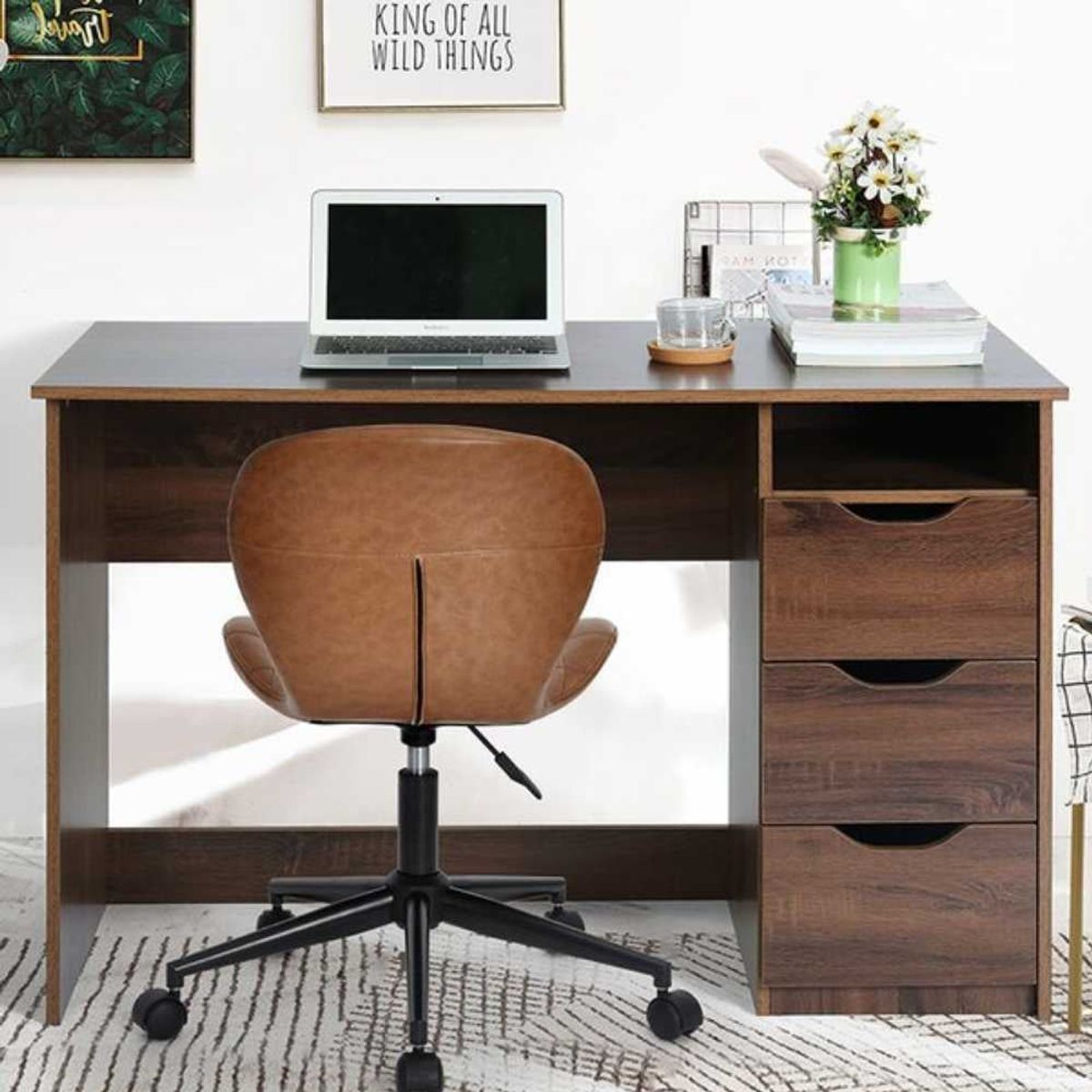 VENTITAS HOME - Escritorio Vintage Izaro 3 Cajones Ventitas Home Color Bellota