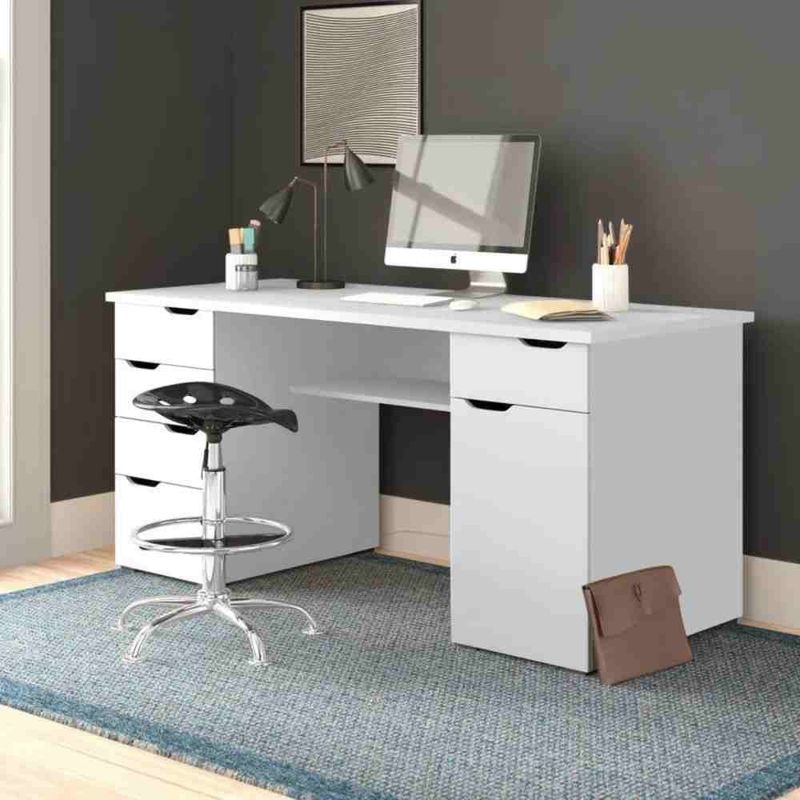 VENTITAS HOME - Escritorio Vintage Copenhague 6 Cajones Ventitas Home Color Blanco
