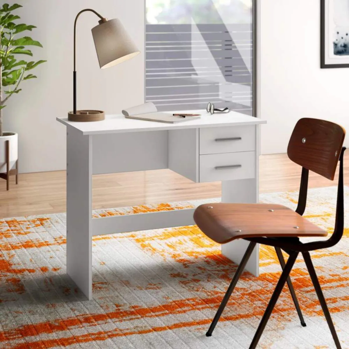 VENTITAS HOME - Escritorio Thiago 2 Cajones Ventitas Perú Color Blanco