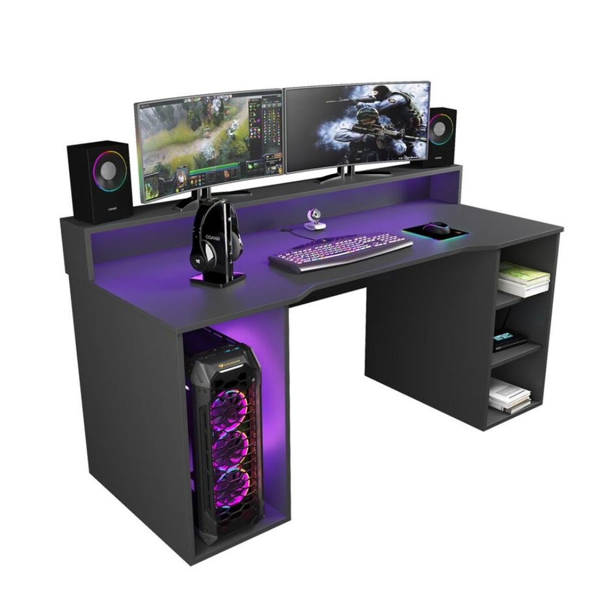 VENTITAS HOME - Escritorio Gamer Royale 145cm Ventitas Home Negro