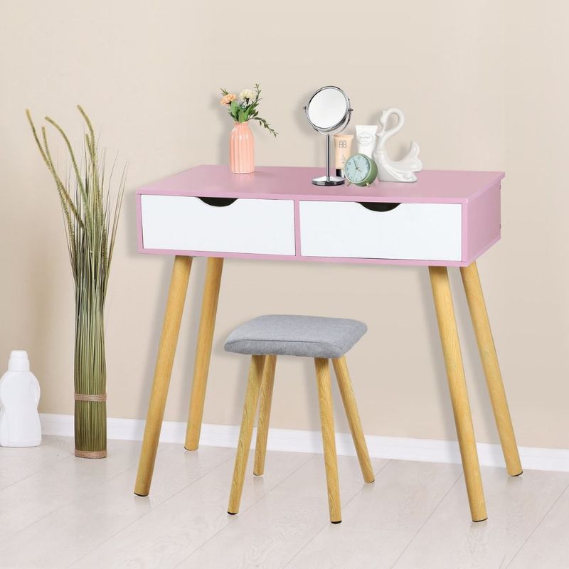 VENTITAS HOME - Escritorio Vintage Luna 2 Cajones Ventitas Home Color Rosado