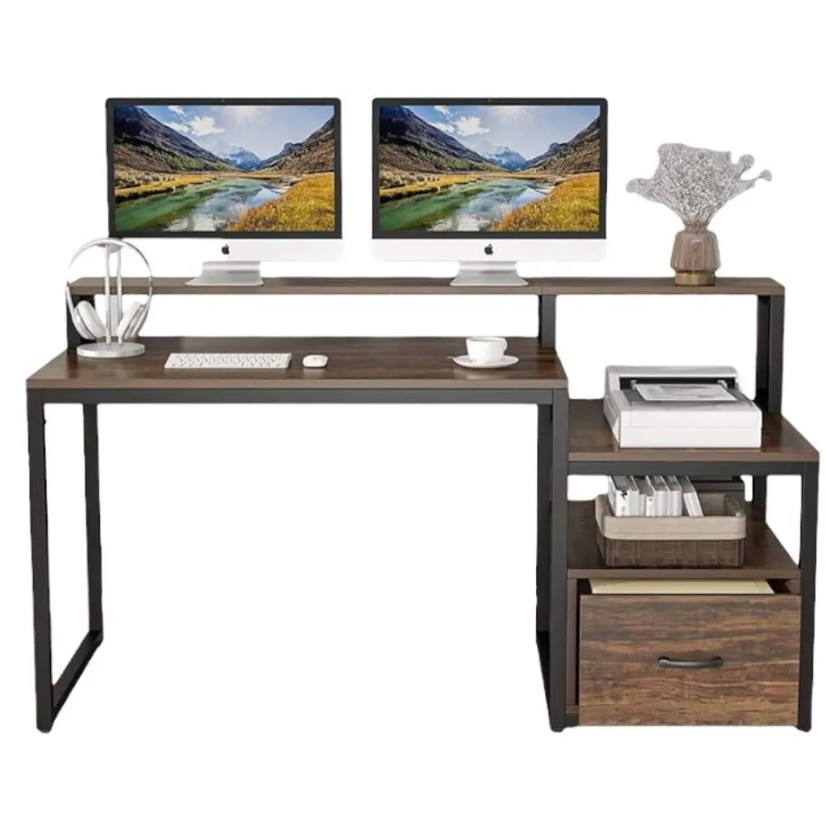 VENTITAS HOME - Escritorio Archivador Gamer Industrial Fornitte Ventitas Home Gales