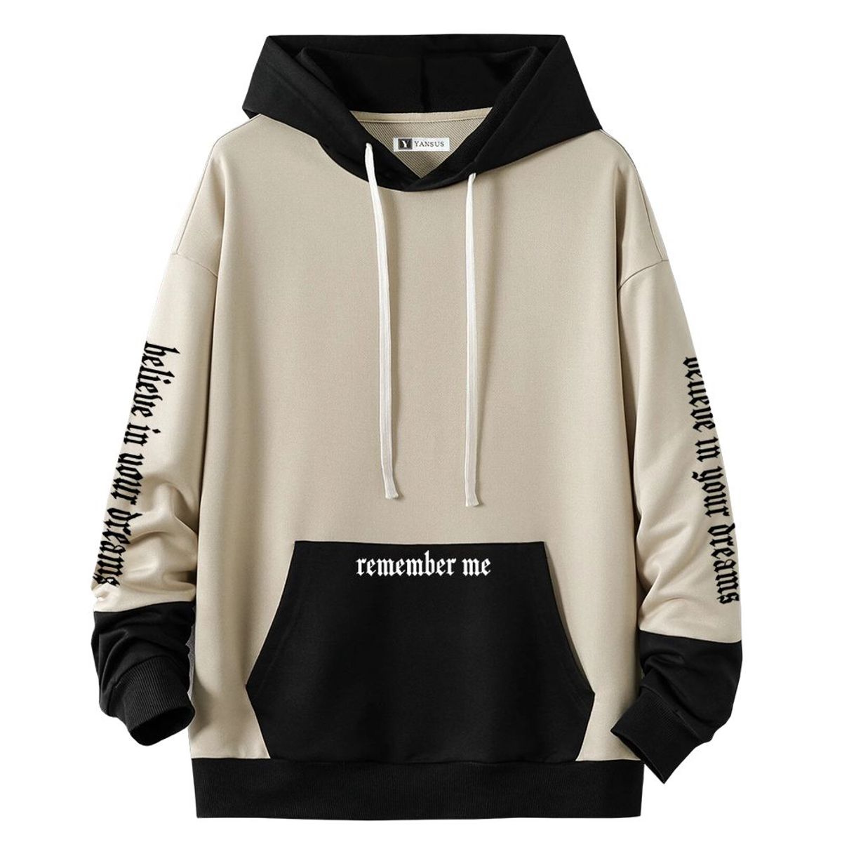 YANSUS - Polera Hombre Yansus Negro Crema