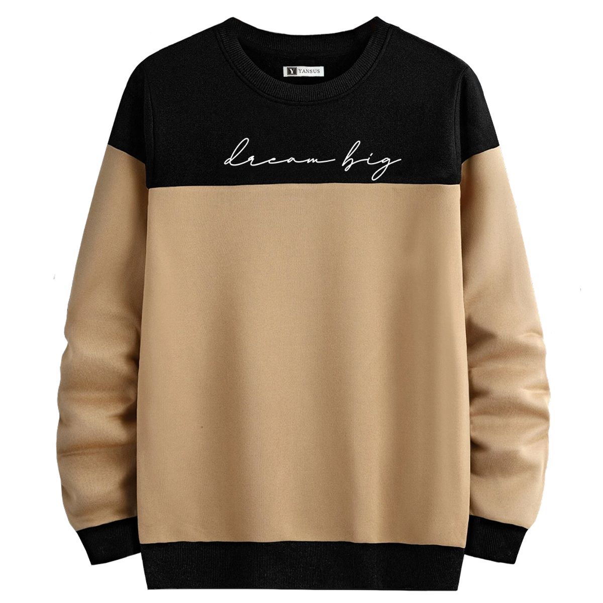 YANSUS - Polera Hombre Yansus Bicolor Beige Negro