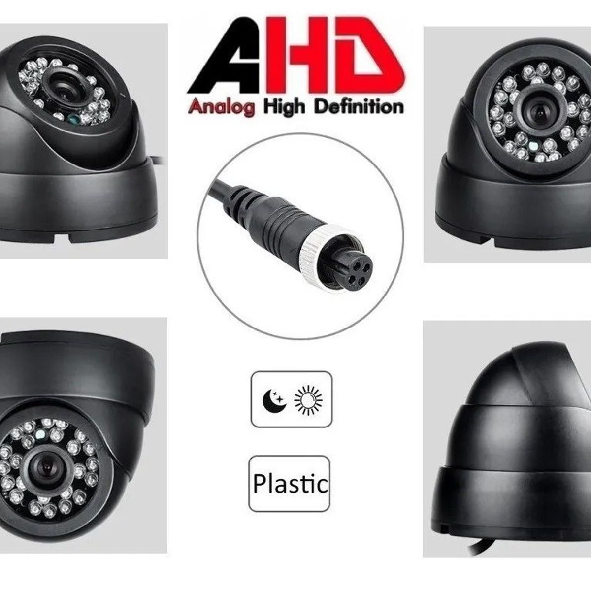 GENERICO - CAMARA INTERIOR AHD VEHICULAR DOMO CAMION BUS 4 PINES MDVR