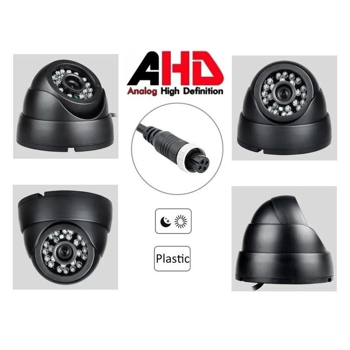 GENERICO - CAMARA INTERIOR AHD VEHICULAR DOMO CAMION BUS 4 PINES MDVR