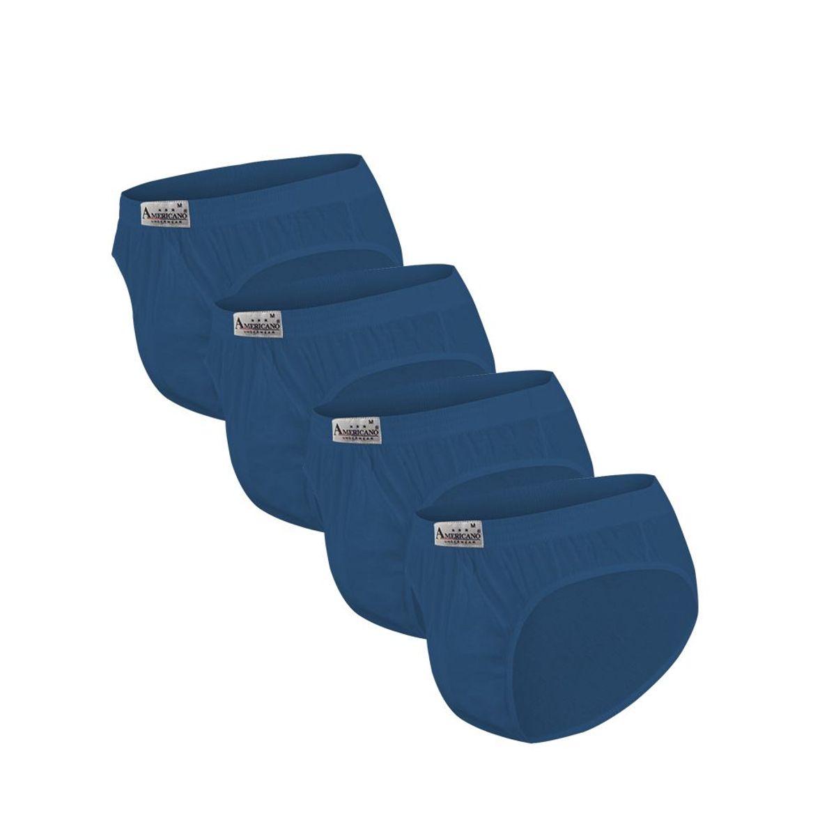 AMERICANO UNDERWEAR - Pack x4 Trusa Clásica Americano Azul Acero