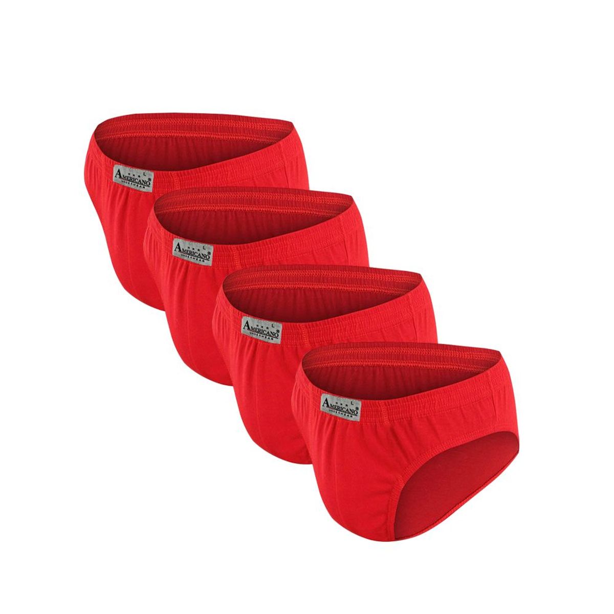 AMERICANO UNDERWEAR - Pack x4 Trusa Clásica Americano Rojo