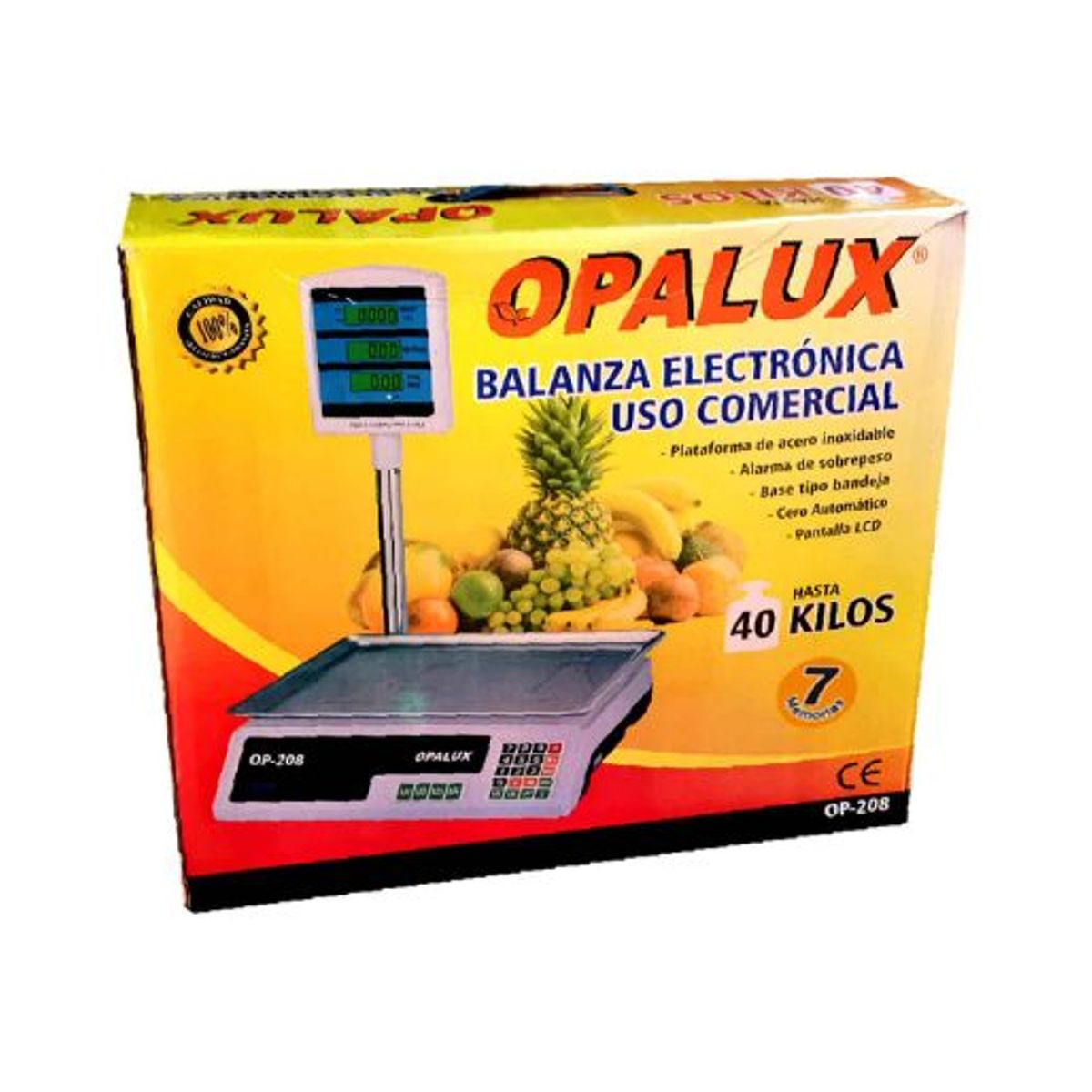 OPALUX - Balanza Digital Recargable 40Kg OP-208 OPALUX