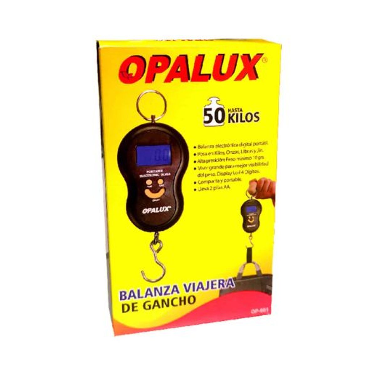 OPALUX - Balanza Viajera de Gancho OP-601 OPALUX