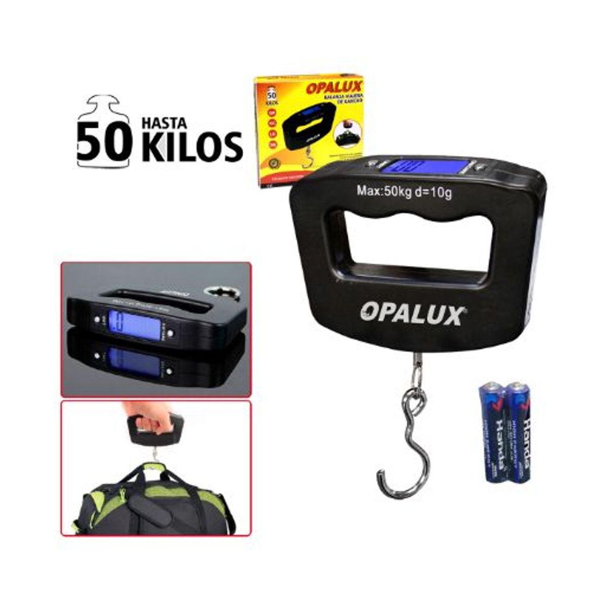 OPALUX - Balanza Viajera de Gancho OP-607 OPALUX