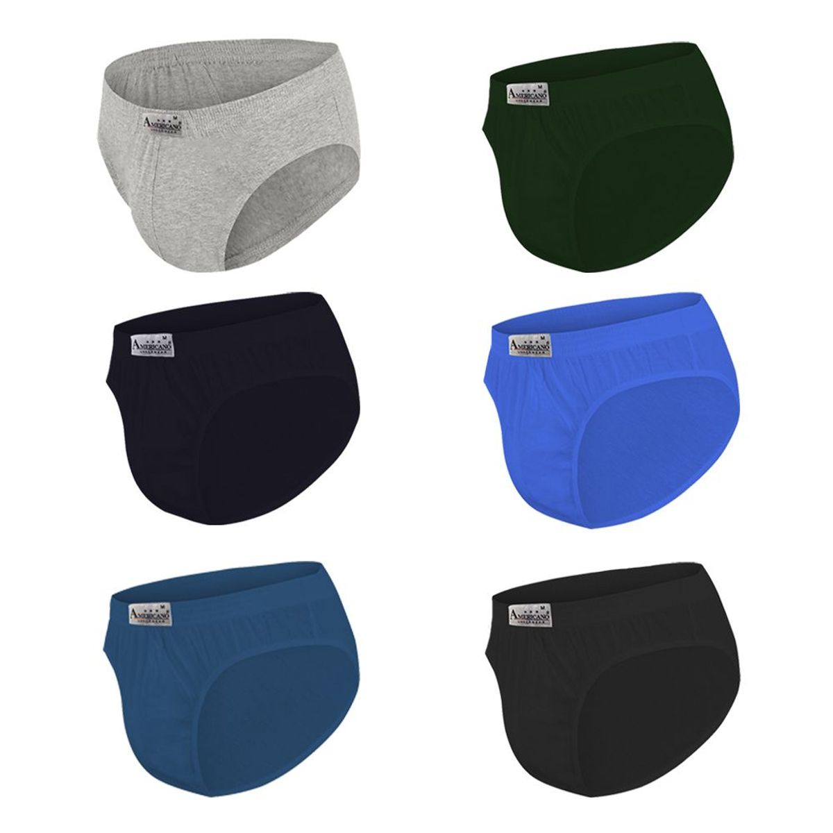 AMERICANO UNDERWEAR - Pack x6 Trusa Clásica Americano Multicolor