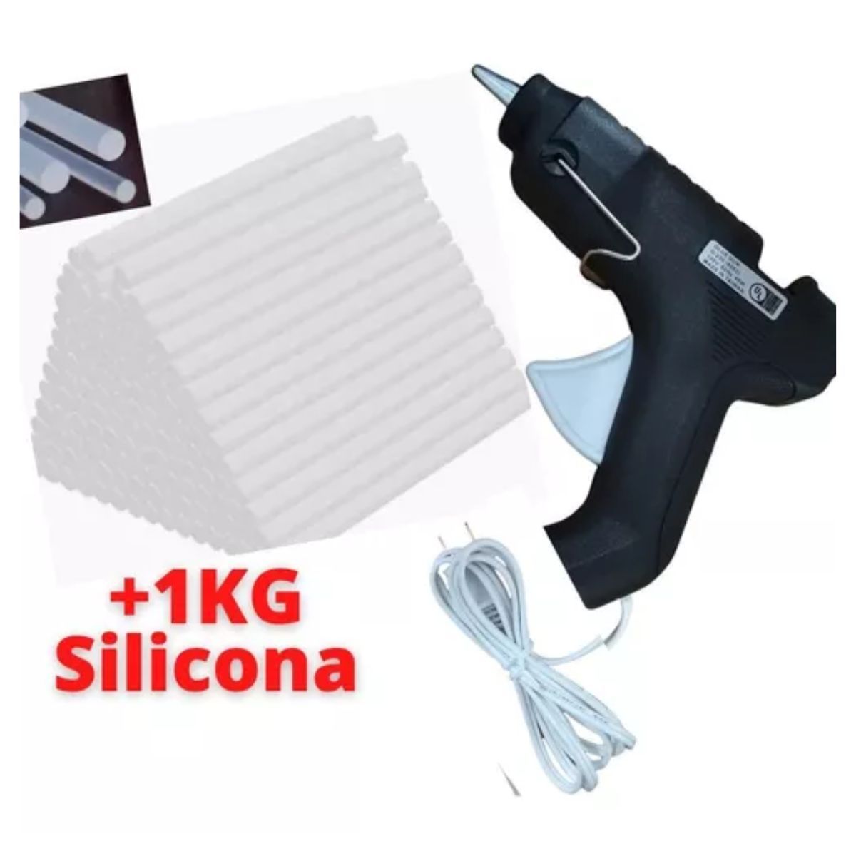 GENERICO - Pistola Para Aplicar Silicona  Más 1Kg Silicona en Barra