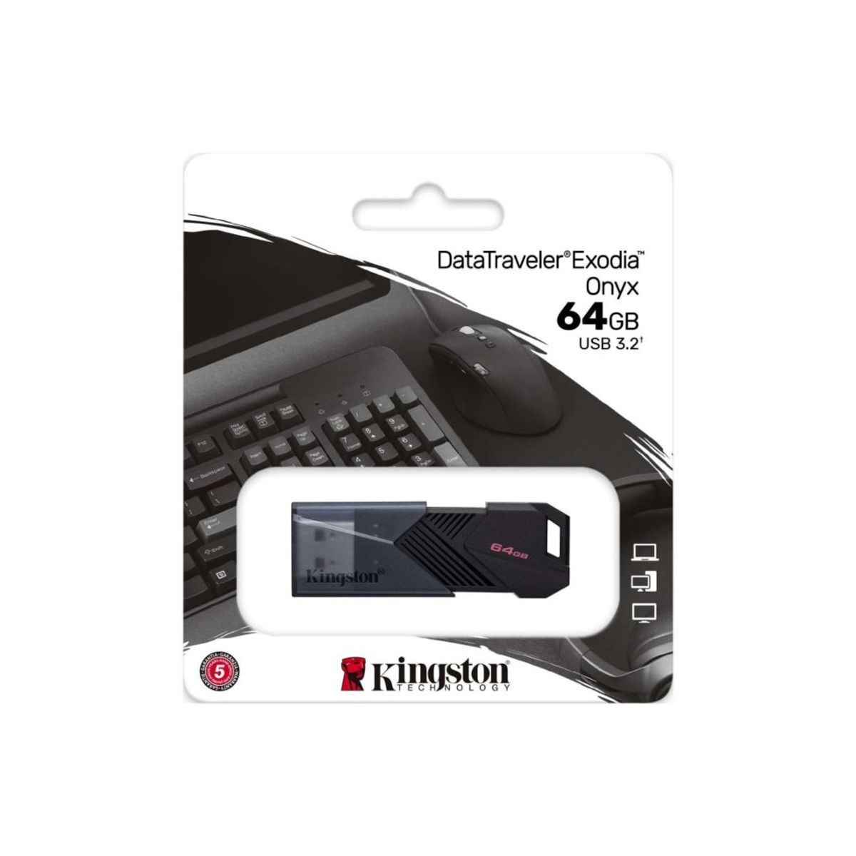 KINGSTON - MEMORIA USB KINGSTON DATATRAVELER EXODIA ONYX 64GB