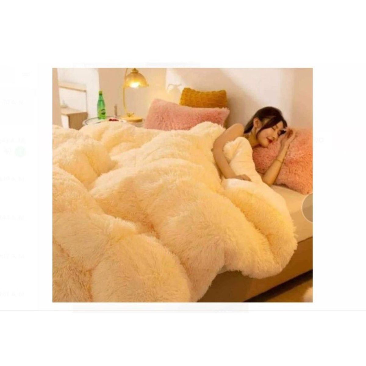 GENERICO - Edredones de Peluche Set de 4 Piezas de Calidad  CAMELLO CLARO