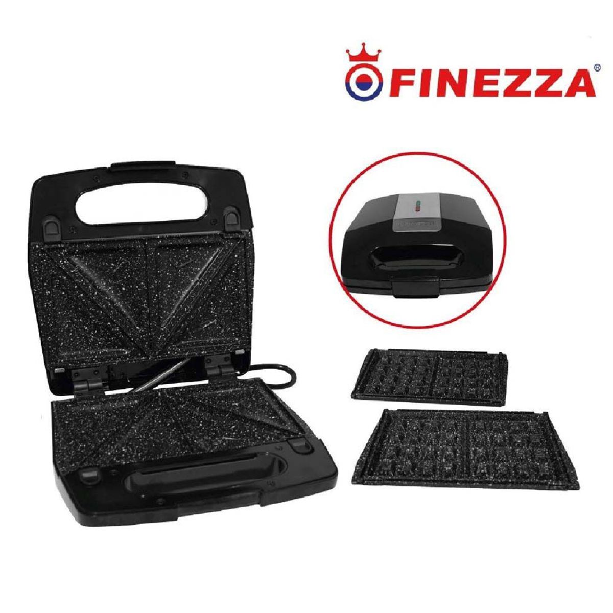 FINEZZA - Sandwichera Waflera Finezza FZ-820WS Placas Intercambiables