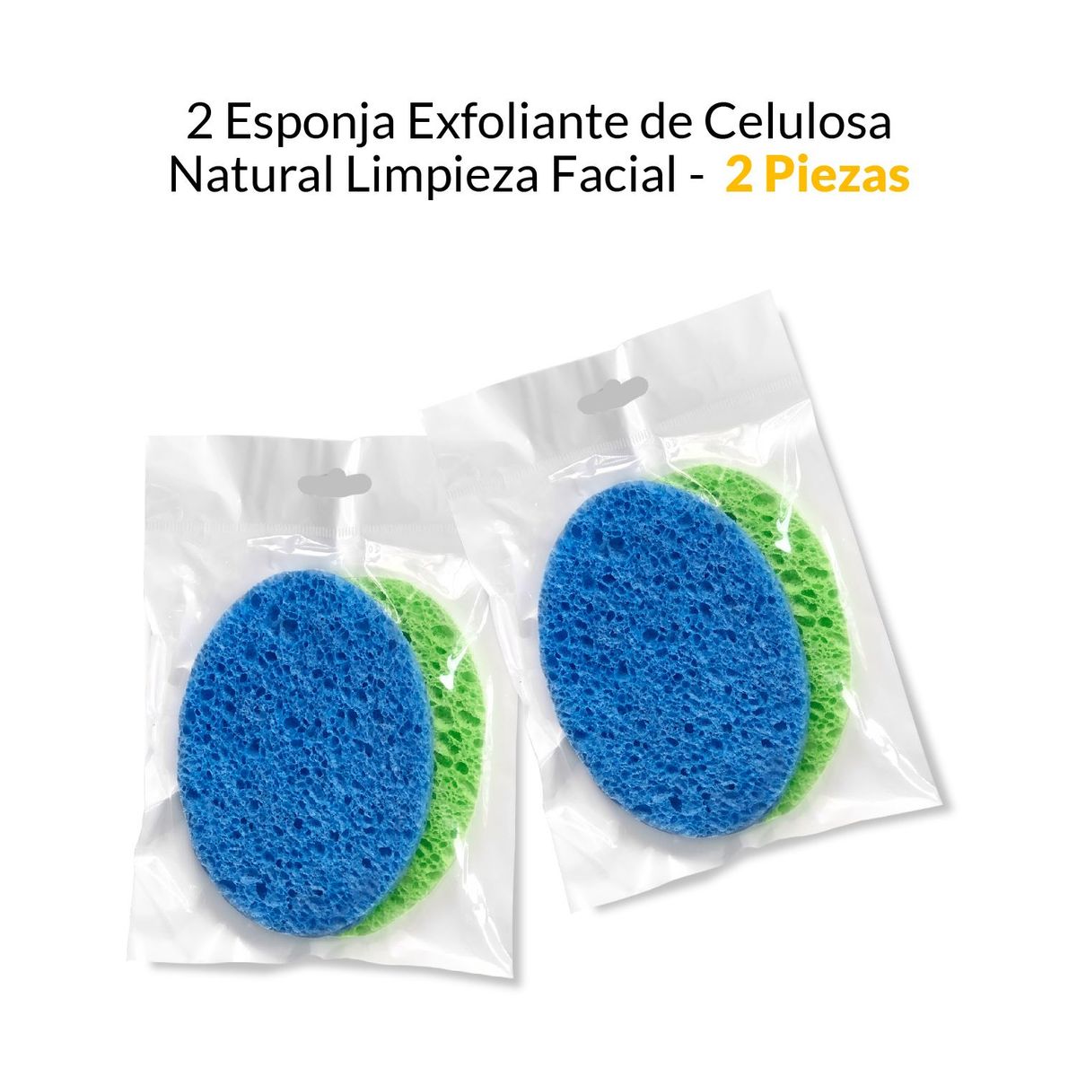 GENERICO - 2 Esponja Exfoliante De Celulosa Natural Limpieza Facial 2 u