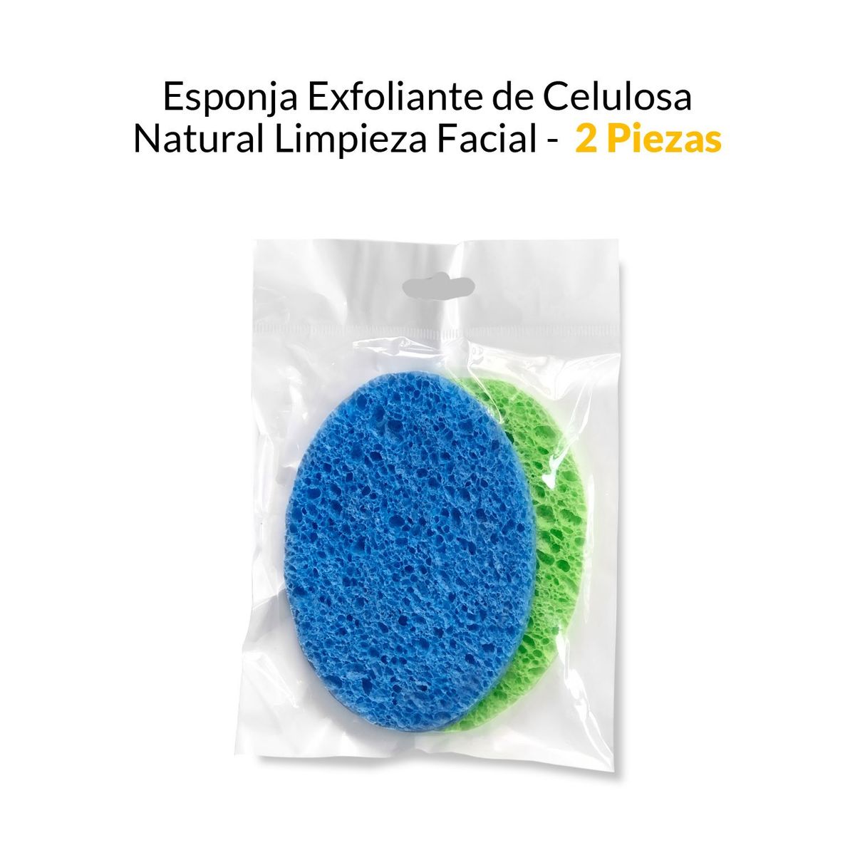GENERICO - Esponja Exfoliante De Celulosa Natural Limpieza Facial 2 u