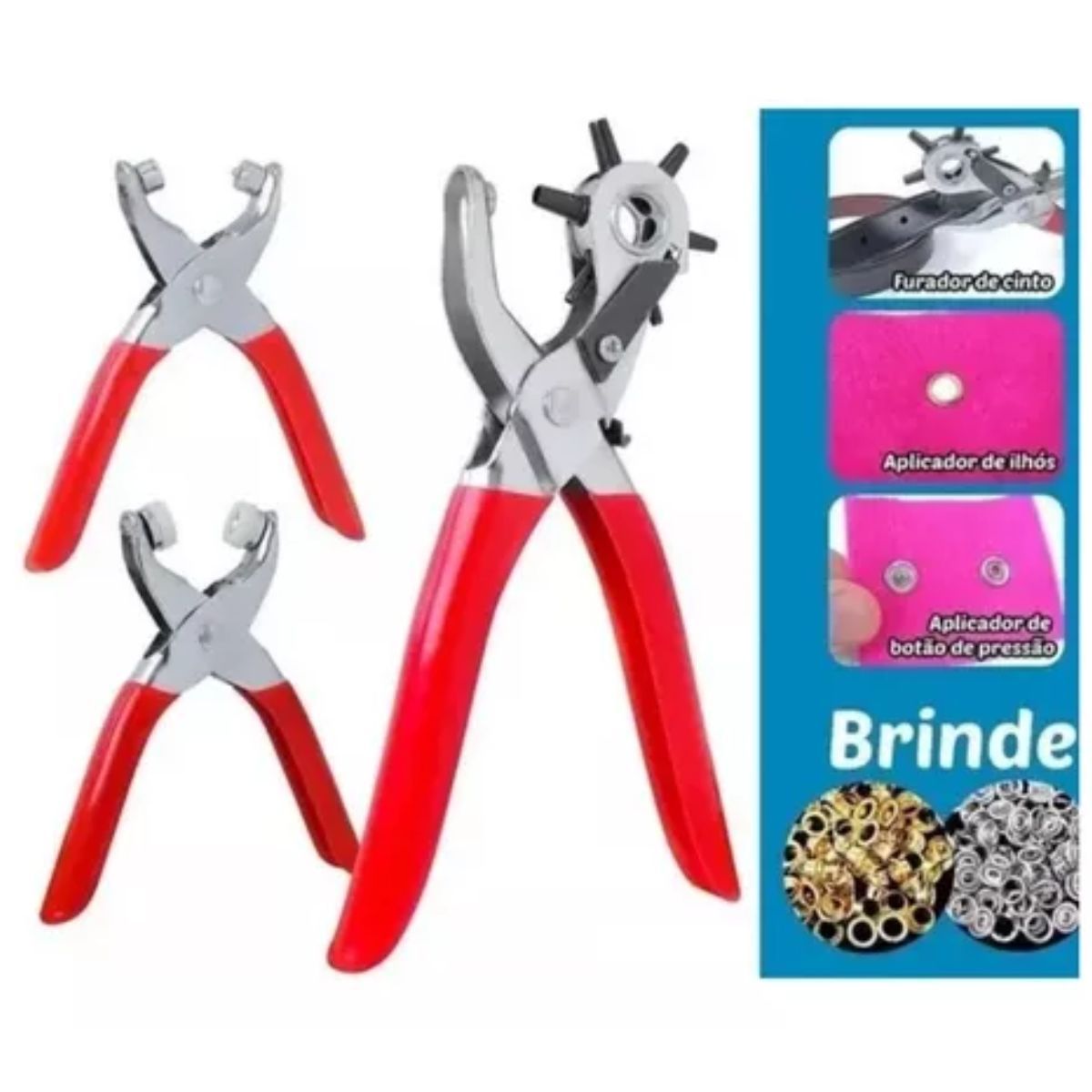 GENERICO - Pinza Sacabocados Remachadora Y Ojaladora Broches R15 Ojal