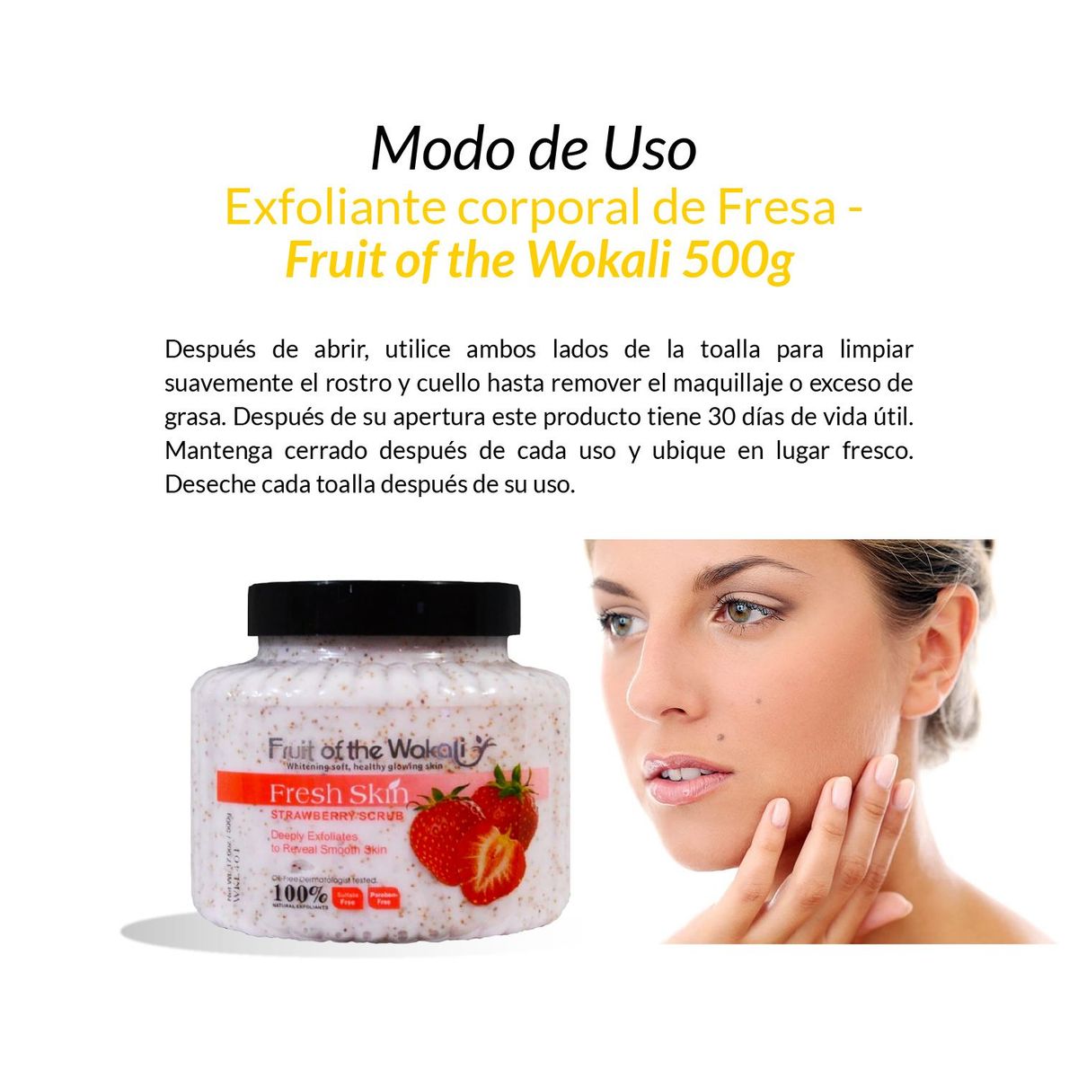 GENERICO - Exfoliante corporal de Fresa - Fruit of the Wokali 500g