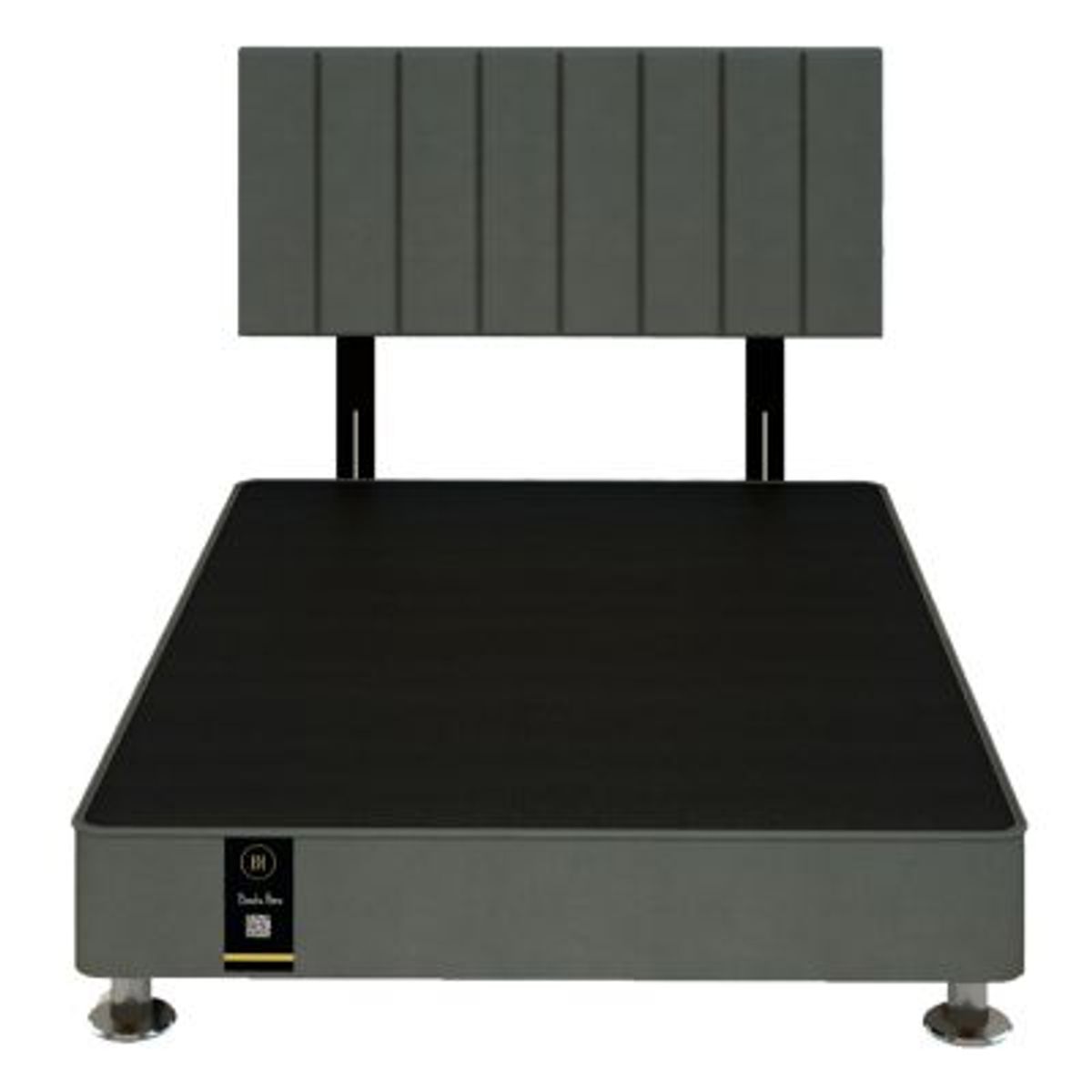 BARAKA HOME - Dormitorio Linz + Cabecera Neuss Pata Desmontable 2 Plz - Gris Oscuro