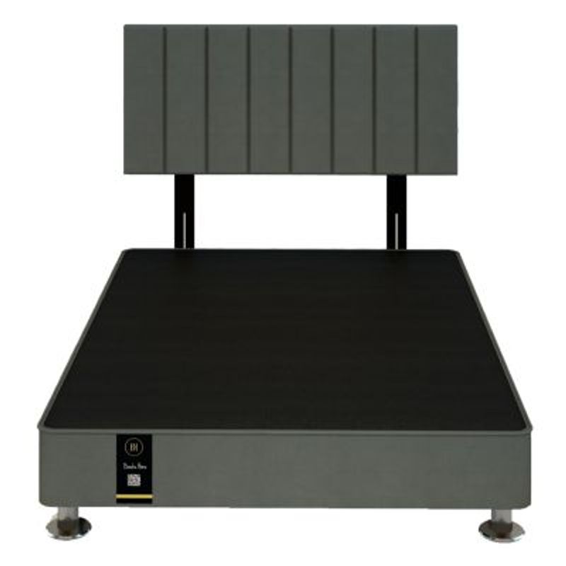 BARAKA HOME - Dormitorio Linz + Cabecera Neuss Pata Desmontable 2 Plz - Gris Oscuro
