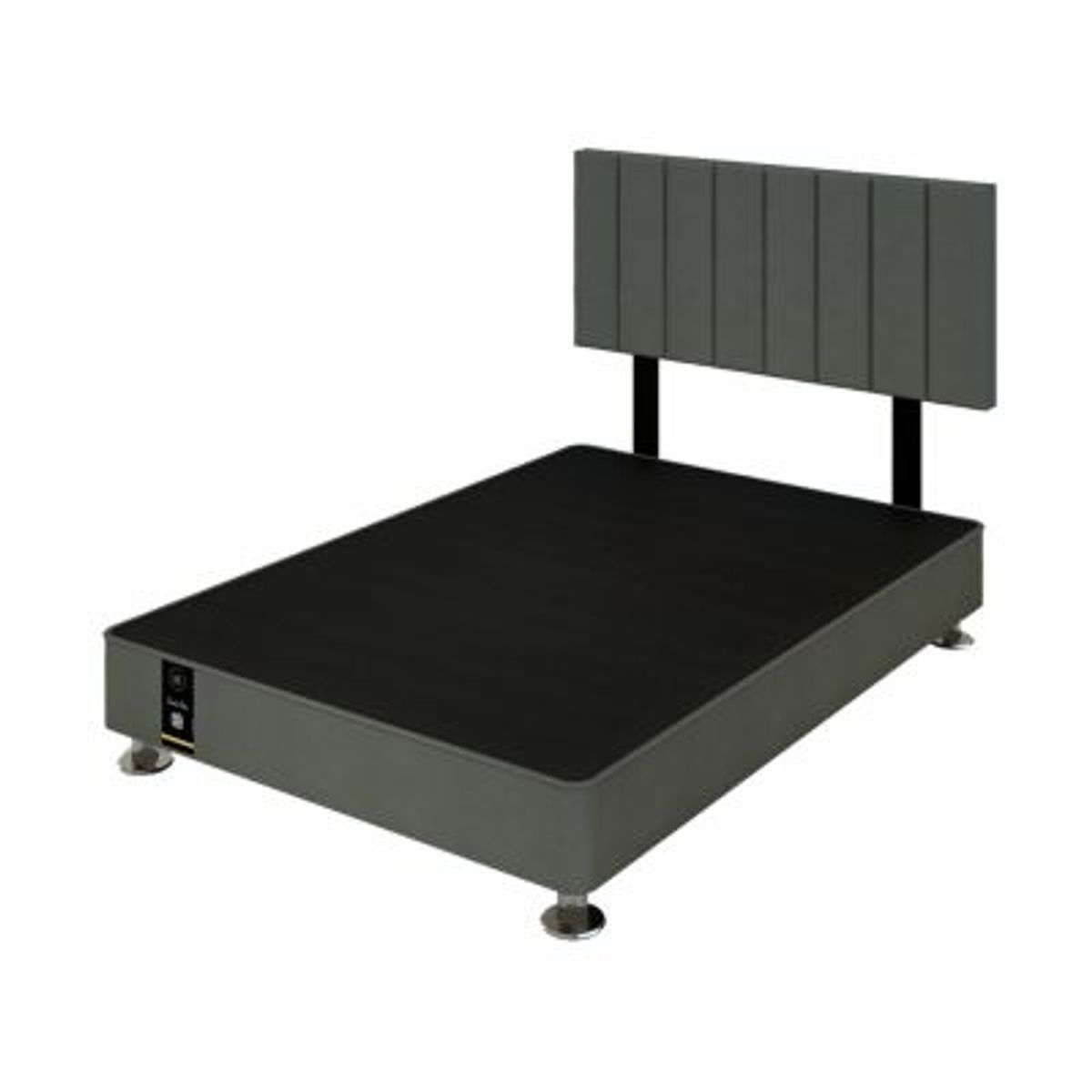 BARAKA HOME - Dormitorio Linz + Cabecera Neuss Pata Desmontable 2 Plz - Gris Oscuro