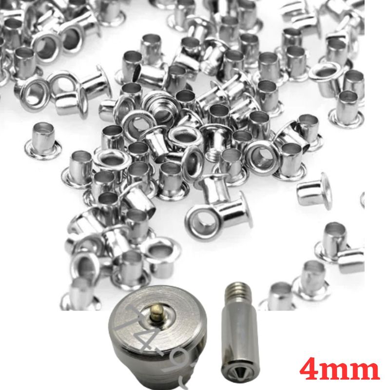 GENERICO - 1000 Ojales Ojalillo Metálico N° 100 (4 Mm) - Más Troquel