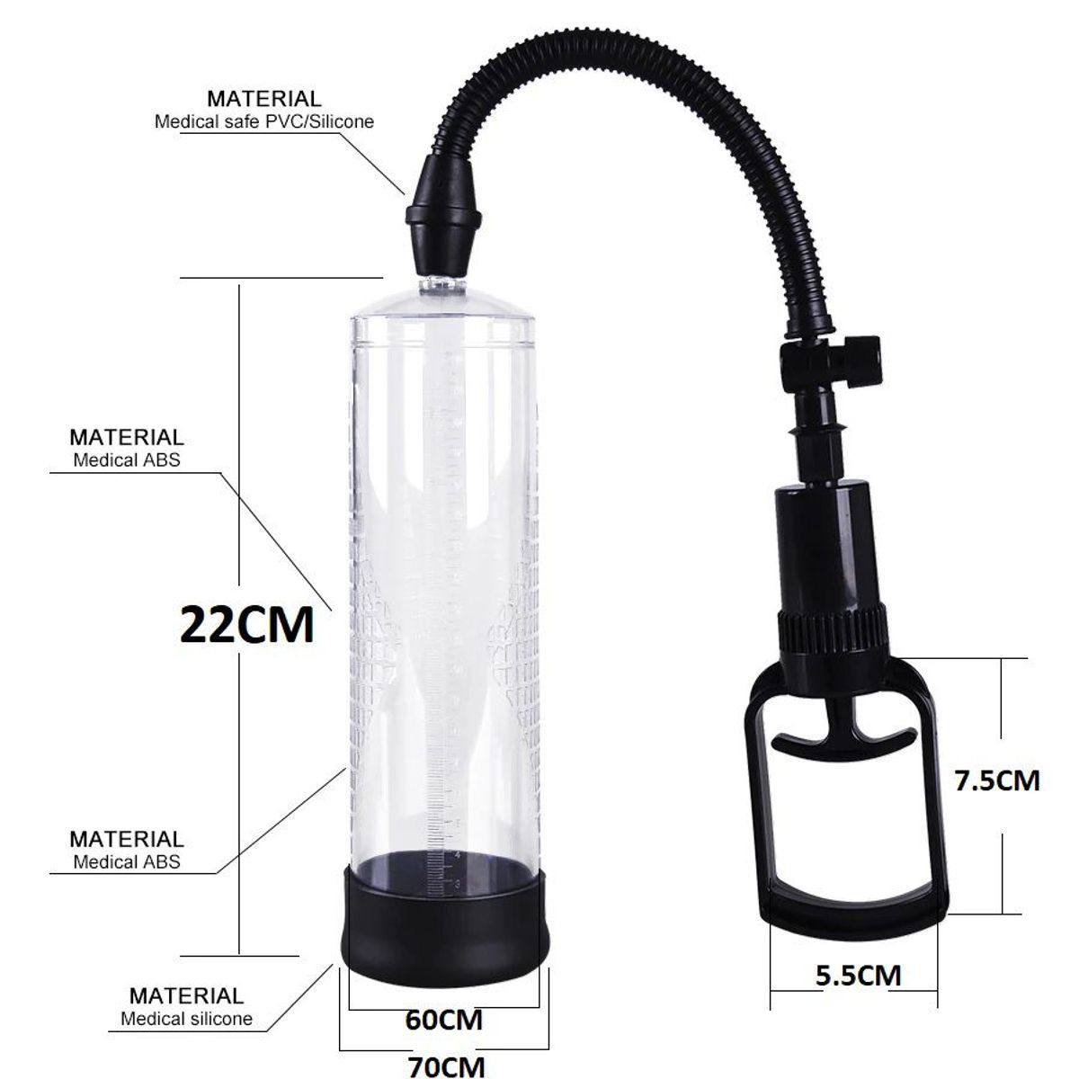 GENERICO - Extensor De  Bomba Al Vació Para Agrandar El Pene - NEGRO