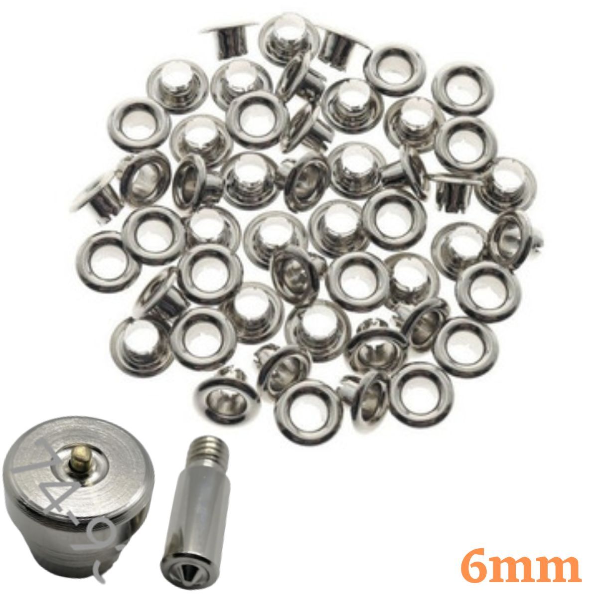 GENERICO - 1000 Ojales Ojalillo Ojal Metálico N° 140 (6 Mm) Más TROQUEL.