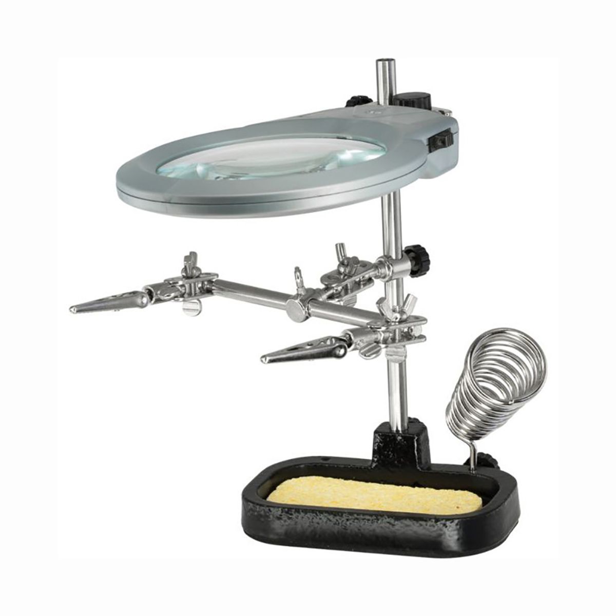 TAKEMA - Lupa Soporte De Hierro Con Luz LED Y Pinzas - TAKEMA ZD-10MB