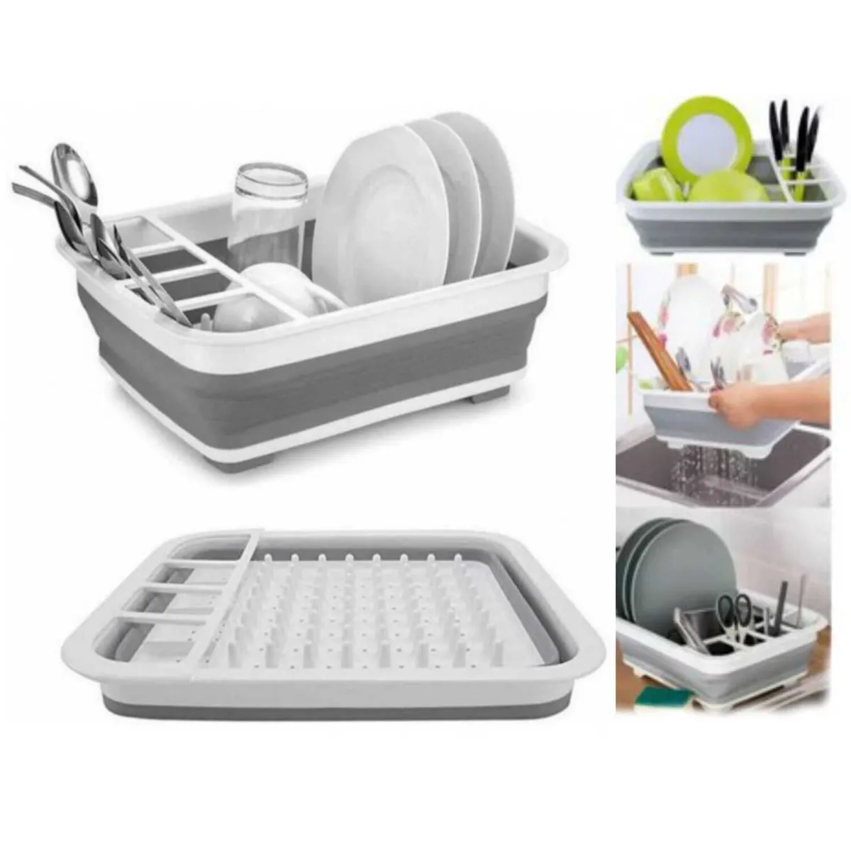 GENERICO - Escurridor de Platos Plegable con Drenaje