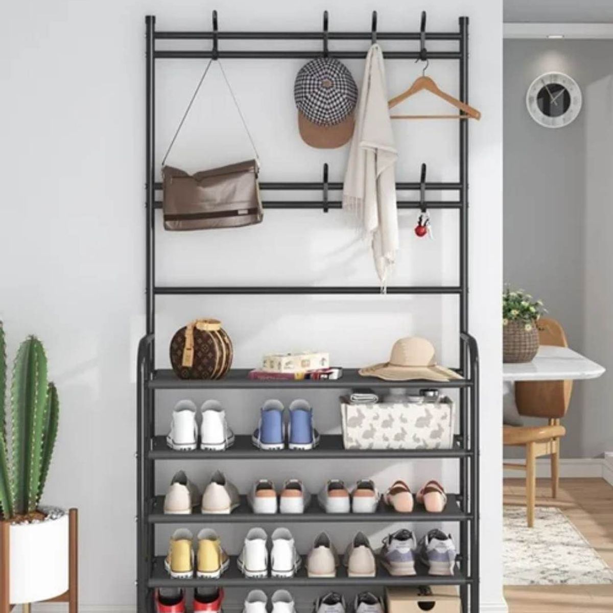 GENERICO - Zapatera Organizador de Calzado Zapatos de 5 Niveles Multiusos Negro