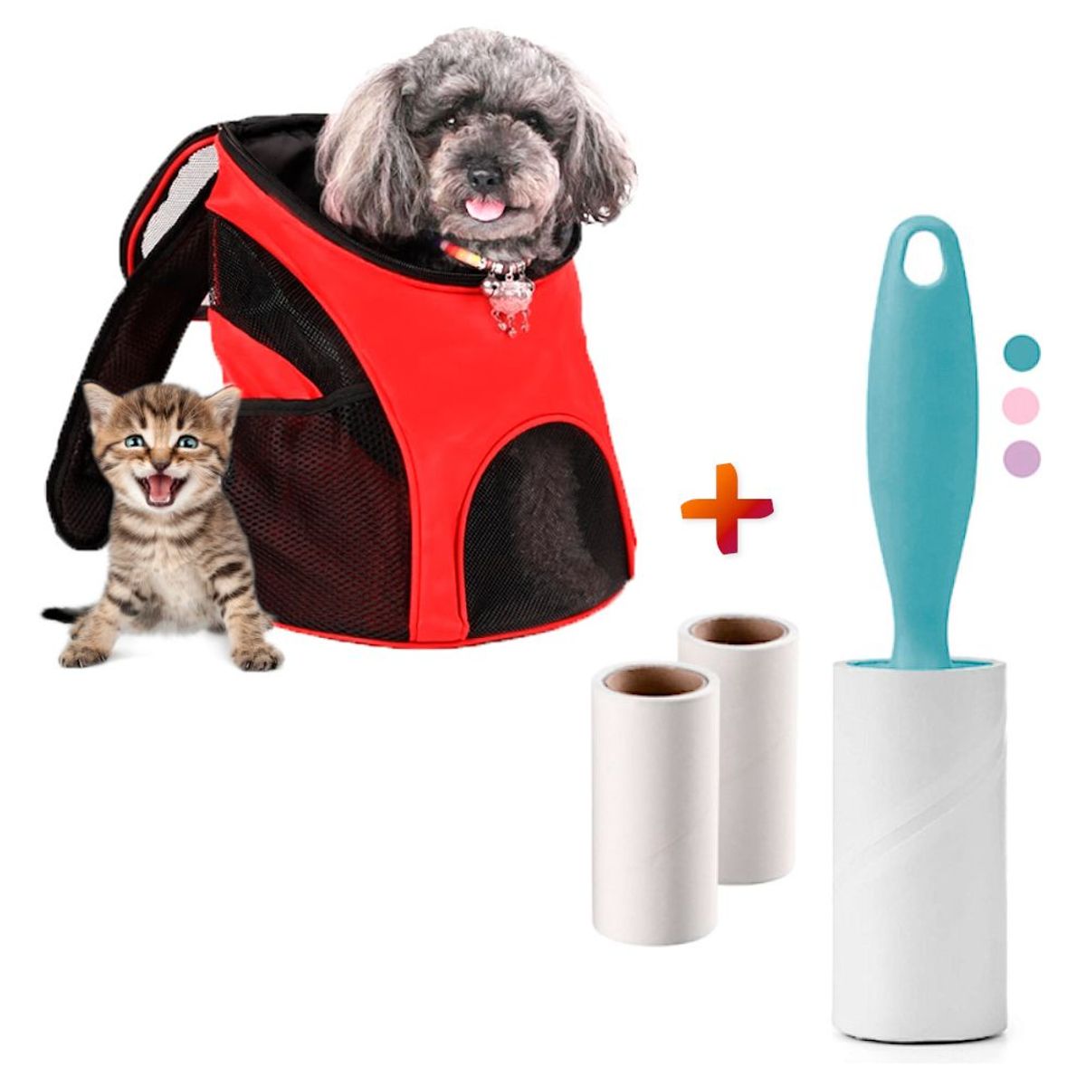 GENERICO - Mochila Transportadora Mascotas RJ Y Rodillo Quita Pelusa