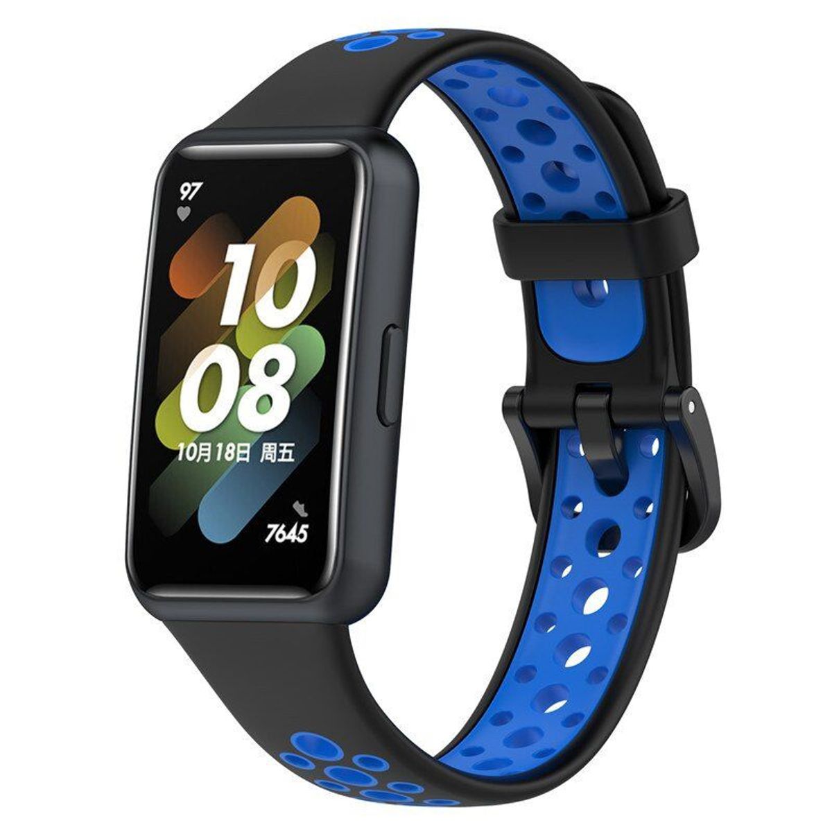 GENERICO - Correa Silicona Sport para HUAWEI BAND 7 - N/Azul