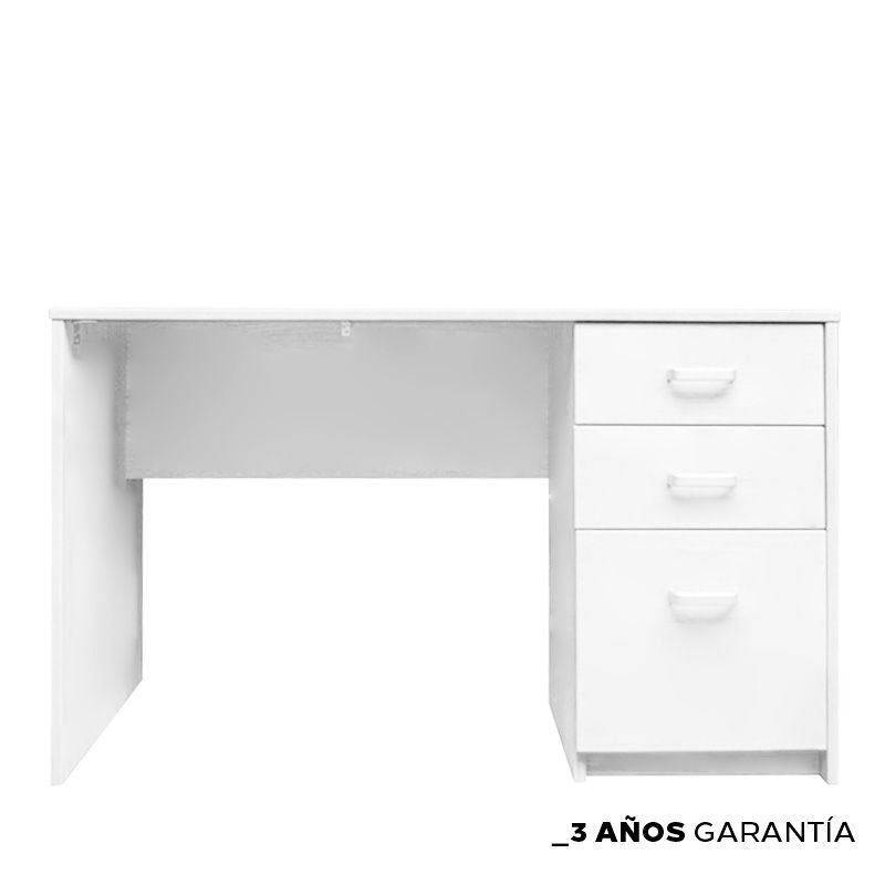 ZIYAZ - Mesa De Escritorio Melamine Cajonera Pedestal BLANCO 120x60