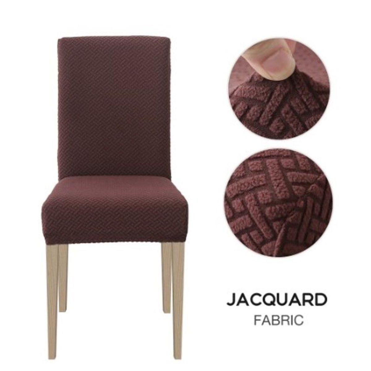 GENERICO - Funda De Silla De ComedorFunda De Silla Ajustable Elástica-6PCS Marron