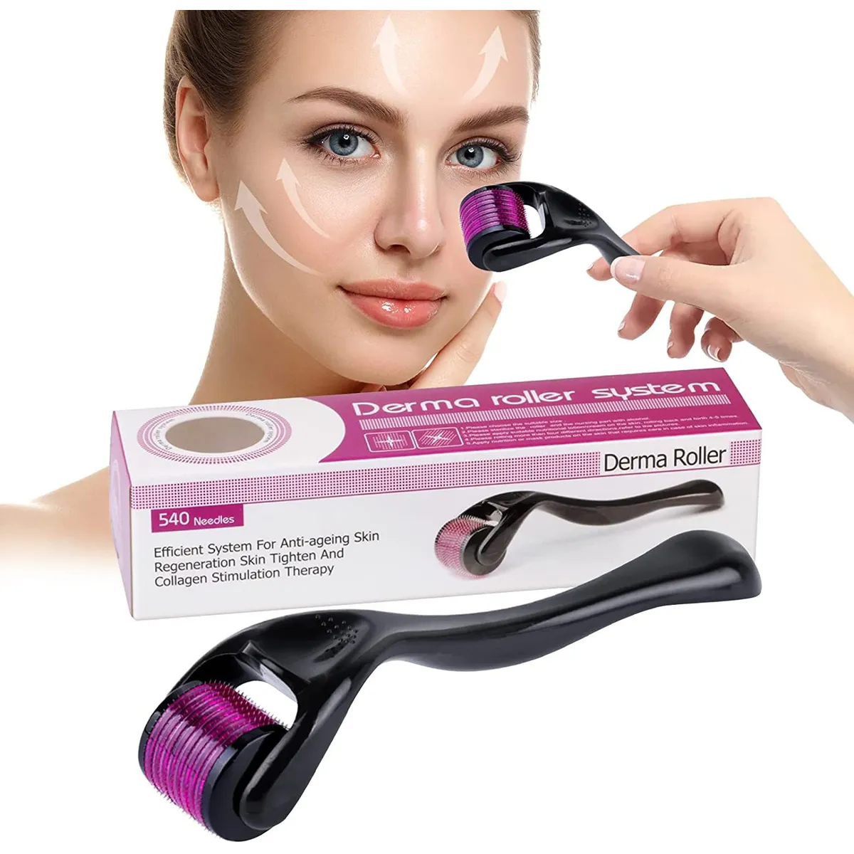GENERICO - DERMA ROLLER - 540 AGUJAS DE TITANIO DE 1.0 Y 1.5 MM