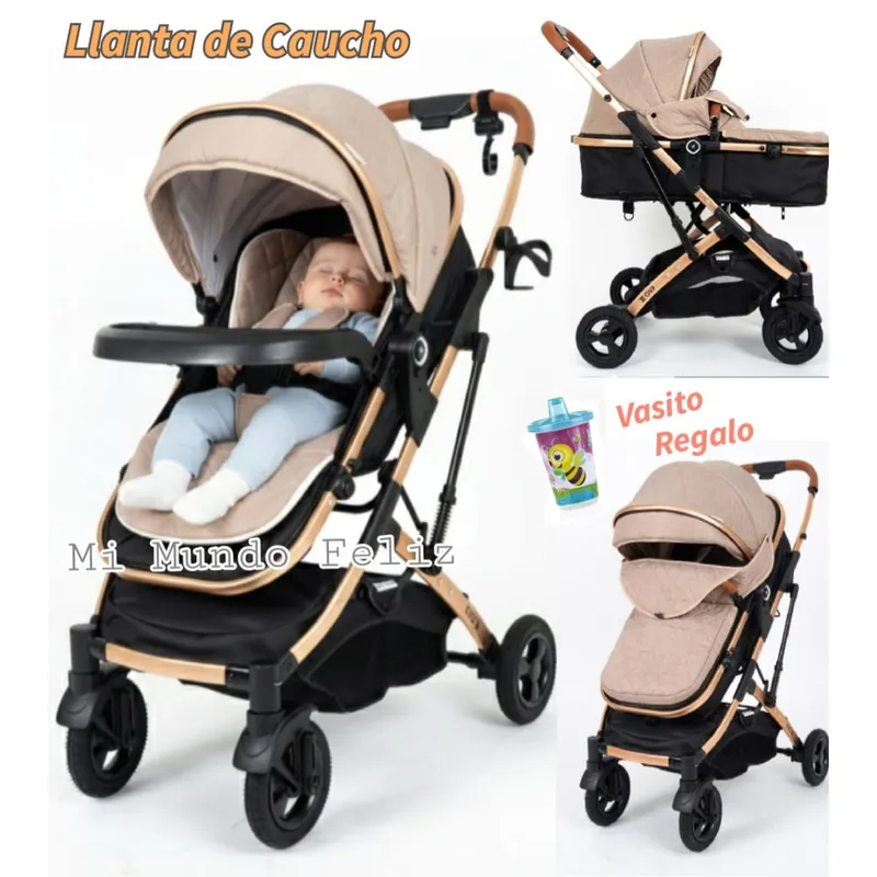 BABY HAPPY - Coche para Bebe Moises Grand Gold Beige
