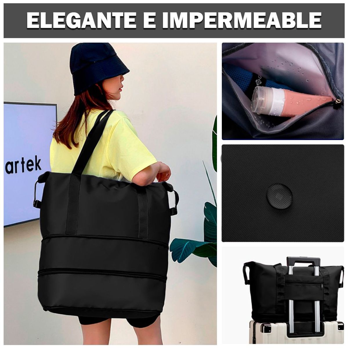 SASHIJA - Bolso de Viaje Cartera 2 Tiempos S64 NG Y Joyero 4 Niveles C26