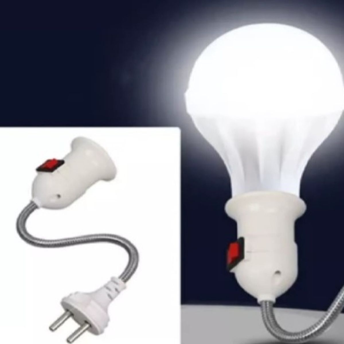 GENERICO - Socket Foco Con Enchufe   Swich Encendido Apagado