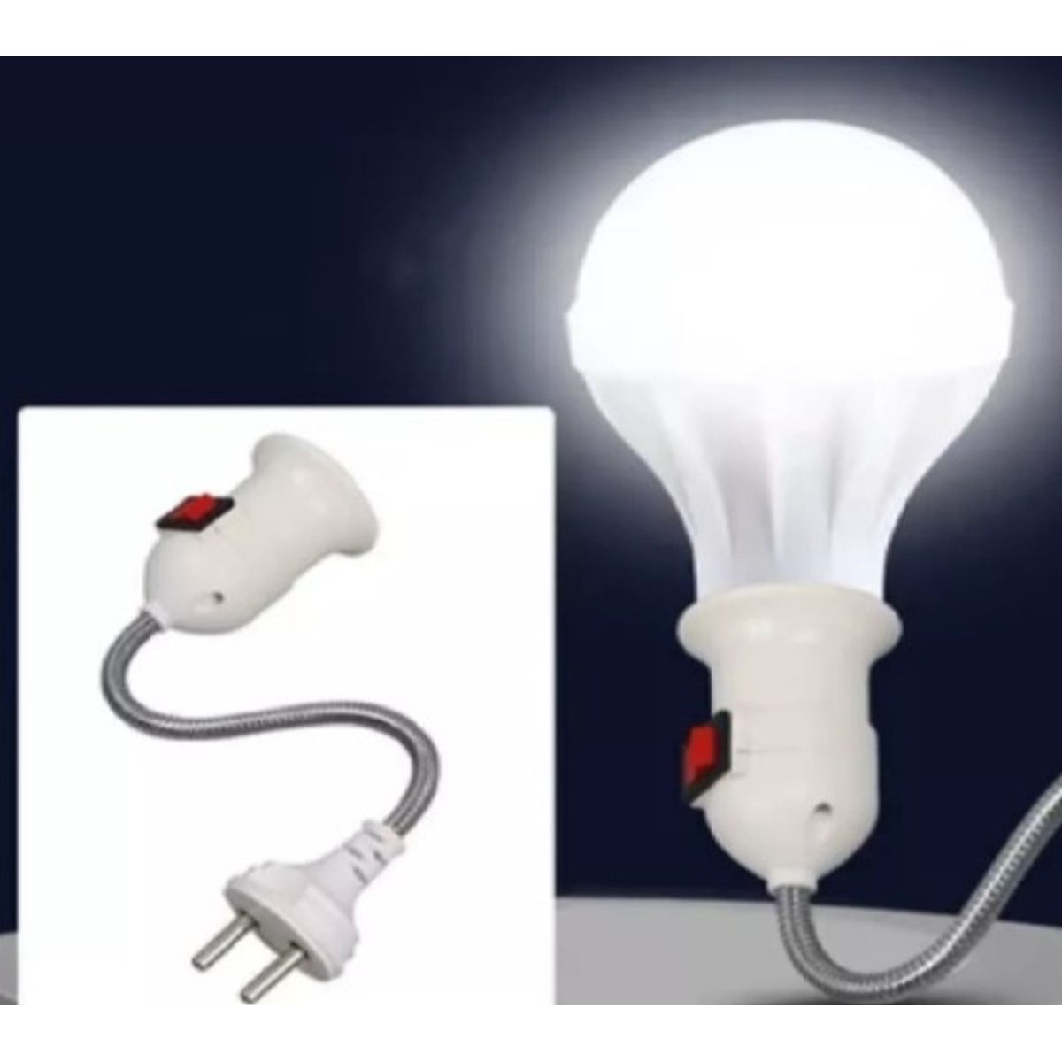 GENERICO - Socket Foco Con Enchufe   Swich Encendido Apagado