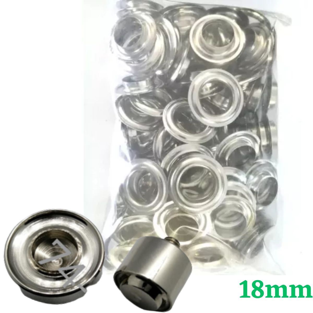 GENERICO - 100 Ojales Ojalillo Ojal Metálico N° 32 (18 mm) Más TROQUEL