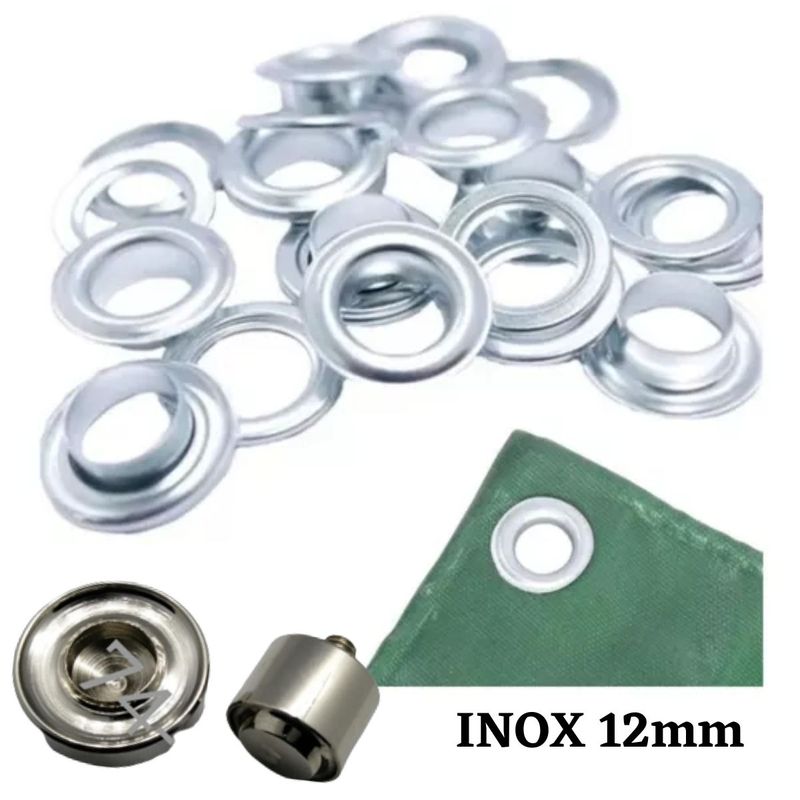 GENERICO - Ojales Ojalillo 12mm N°28 Acero Inoxidable Para Lona x 1000