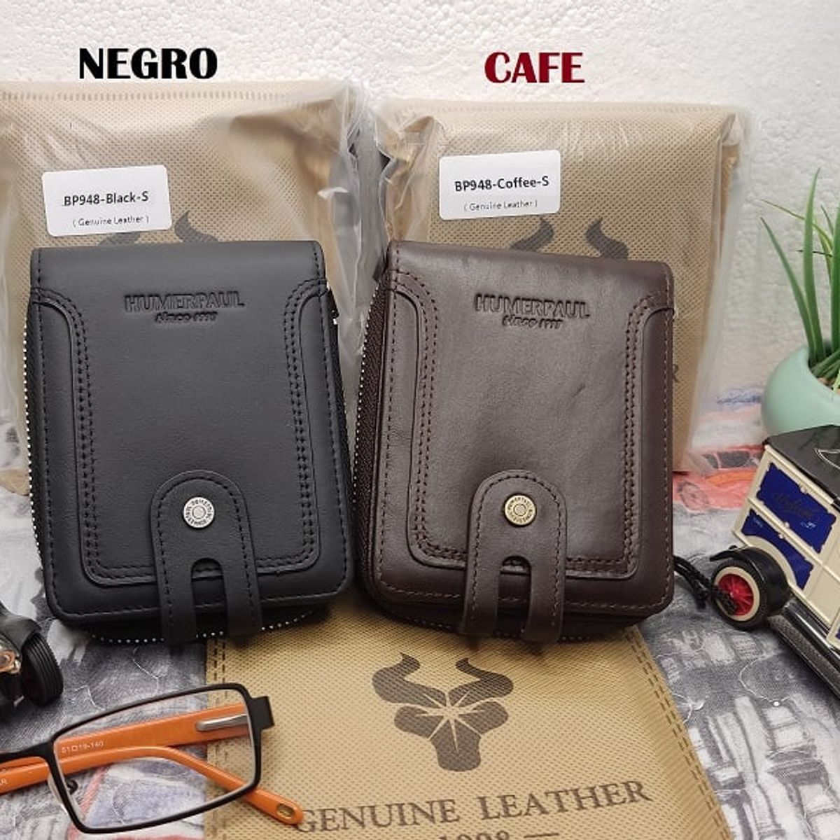 GENERICO - BILLETERA HOMBRE HUMERPAUL - CUERO ORIGINAL CON CIERRE GRANDE