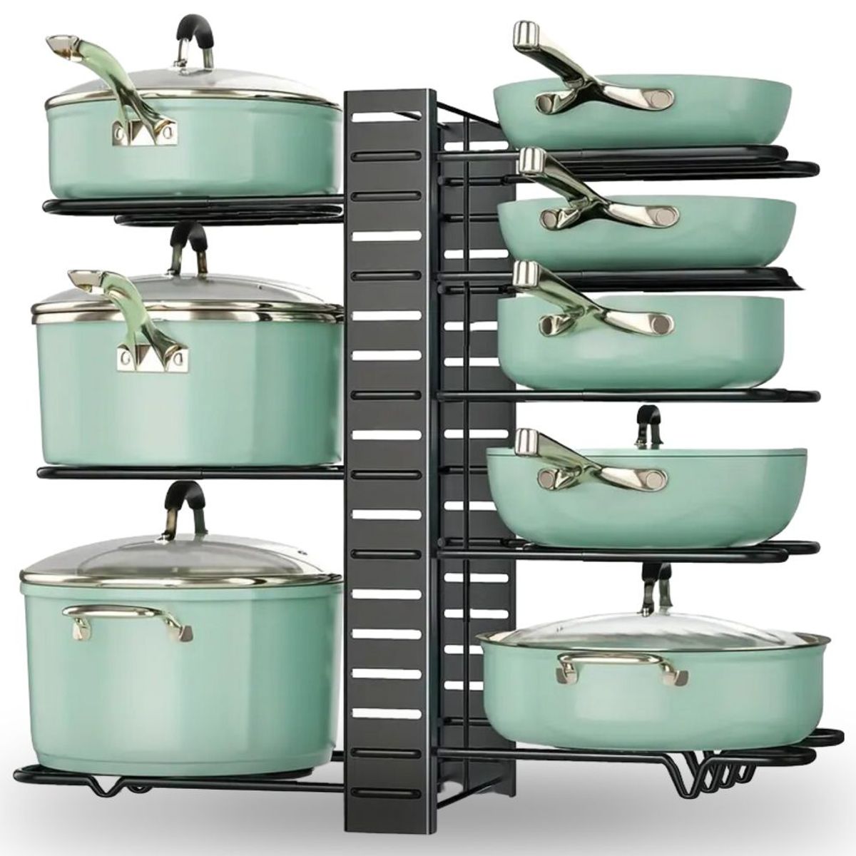 MINARI - Estante Organizador de Ollas Tapas Sartenes 8 Niveles Ajustable H51