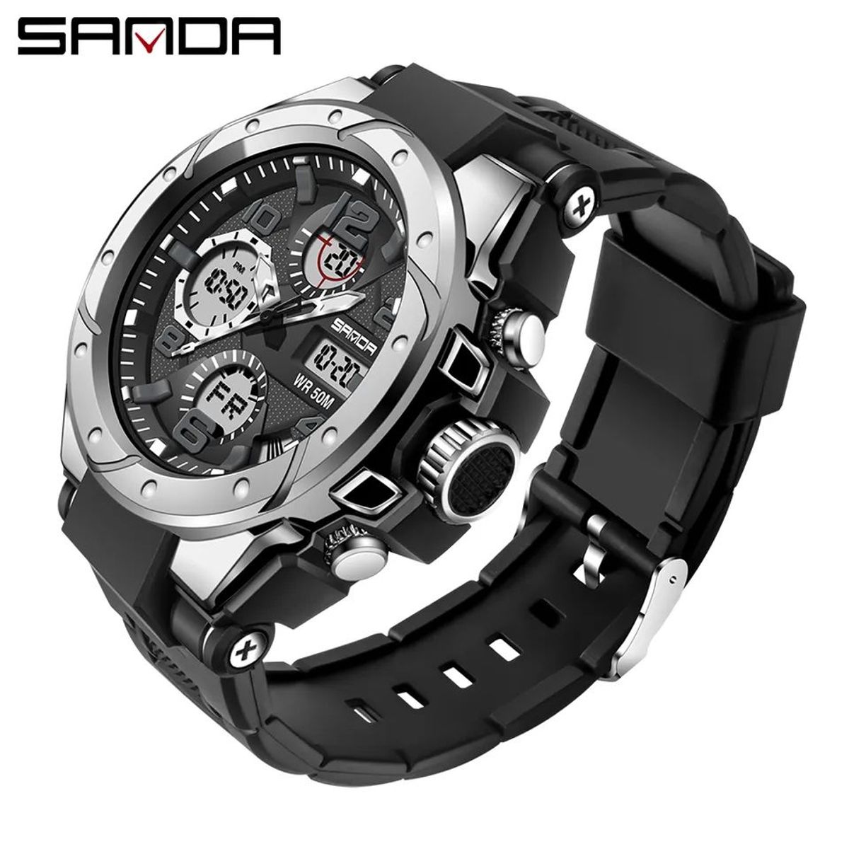 SANDA - Reloj Deportivo Sanda Tipo G Shock Resistente Metal