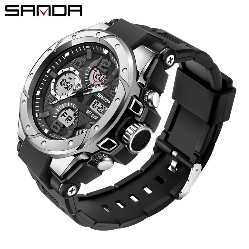 SANDA - Reloj Deportivo Sanda Tipo G Shock Resistente Metal